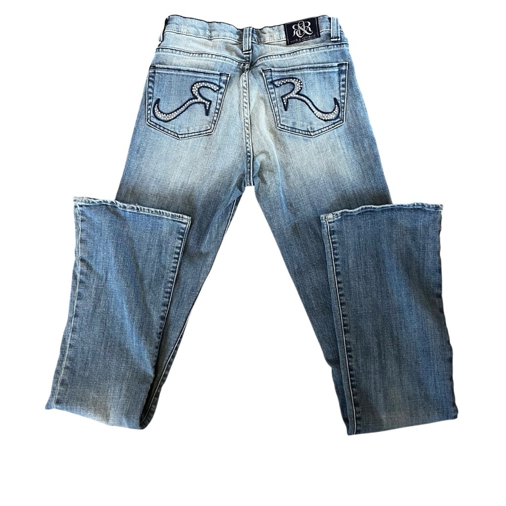 Rock & Republic Kasandra Bootcut Jeans 4 Y2K Rhinestone Md Wash Stretch Denim